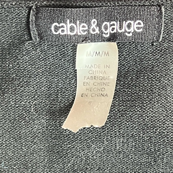 CABLE & GAUGE Chic Black Short Sleeve Cardigan with Button Accents/size M - Picture 7 of 11